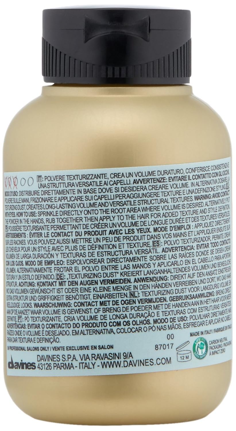 Davines This Is A Texturizing Dust Powder, Medium Hold Instant Volume - Volume Powder for Root Lift - Creates Matte Texture & Grip, 0.28 oz