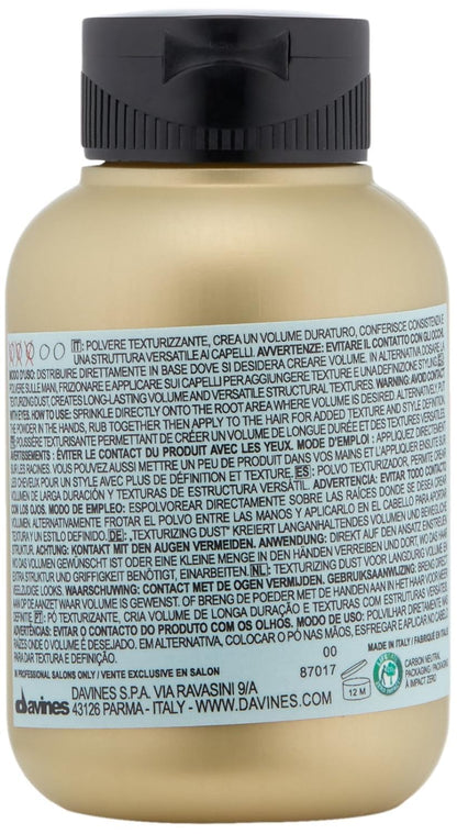 Davines This Is A Texturizing Dust Powder, Medium Hold Instant Volume - Volume Powder for Root Lift - Creates Matte Texture & Grip, 0.28 oz