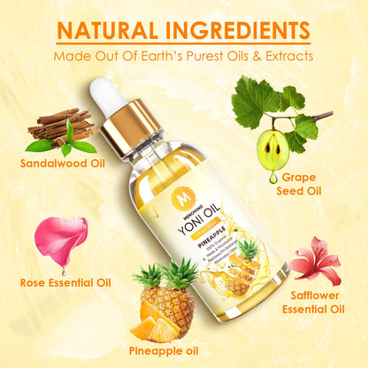 3 Pack Yoni Oil Feminine Oil for Women pH Balance - Feminine Deodorant with Pineapple Peach Strawberry Essential Oil, 1 fl oz/pc