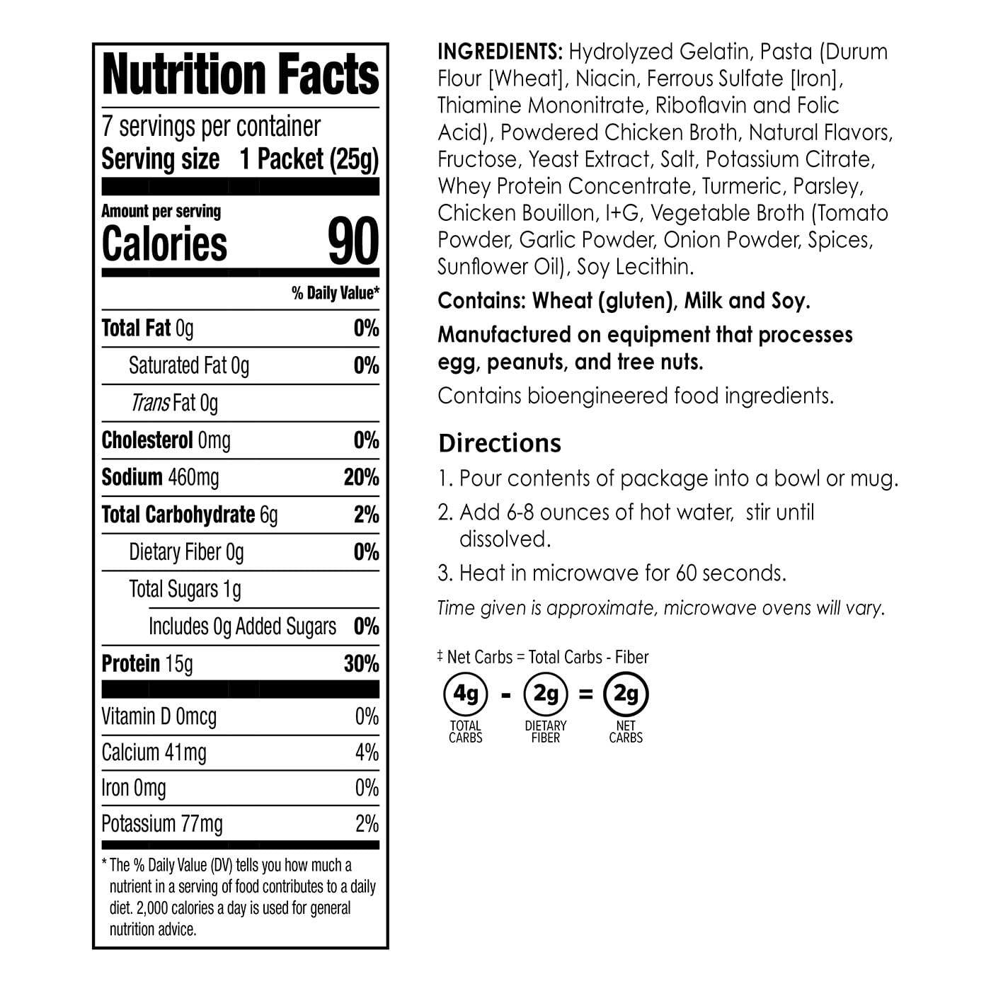 BariWise Protein Soup Mix, Chicken Noodle, 15g Protein, Low Carb (7ct).
