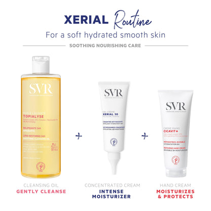 SVR Xerial 30 Concentrated Body Gel Cream. Powerful 48hr. Moisturizer & Exfoliating Cream for Dry, Rough, Bumpy Skin. Reduces Ingrown Hairs & Leaves the Skin Soft & Smooth, 2.5 fl.oz.
