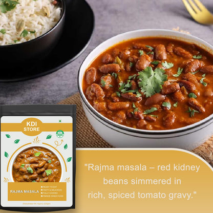KDI Store Rajma Masala, Ready to Eat Indian Red Kidney Beans Curry, USDA Organic, Fully Cooked, Freeze Dried, 55g