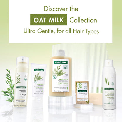 Klorane Ultra-Gentle Shampoo with Oat Milk - Sulfate-Free - Dermatologist and Pediatric Tested - Hypoallergenic, Vegan, Plant-Based Fomula - High Tolerance Formula for Whole Family - 13.5 fl. oz.