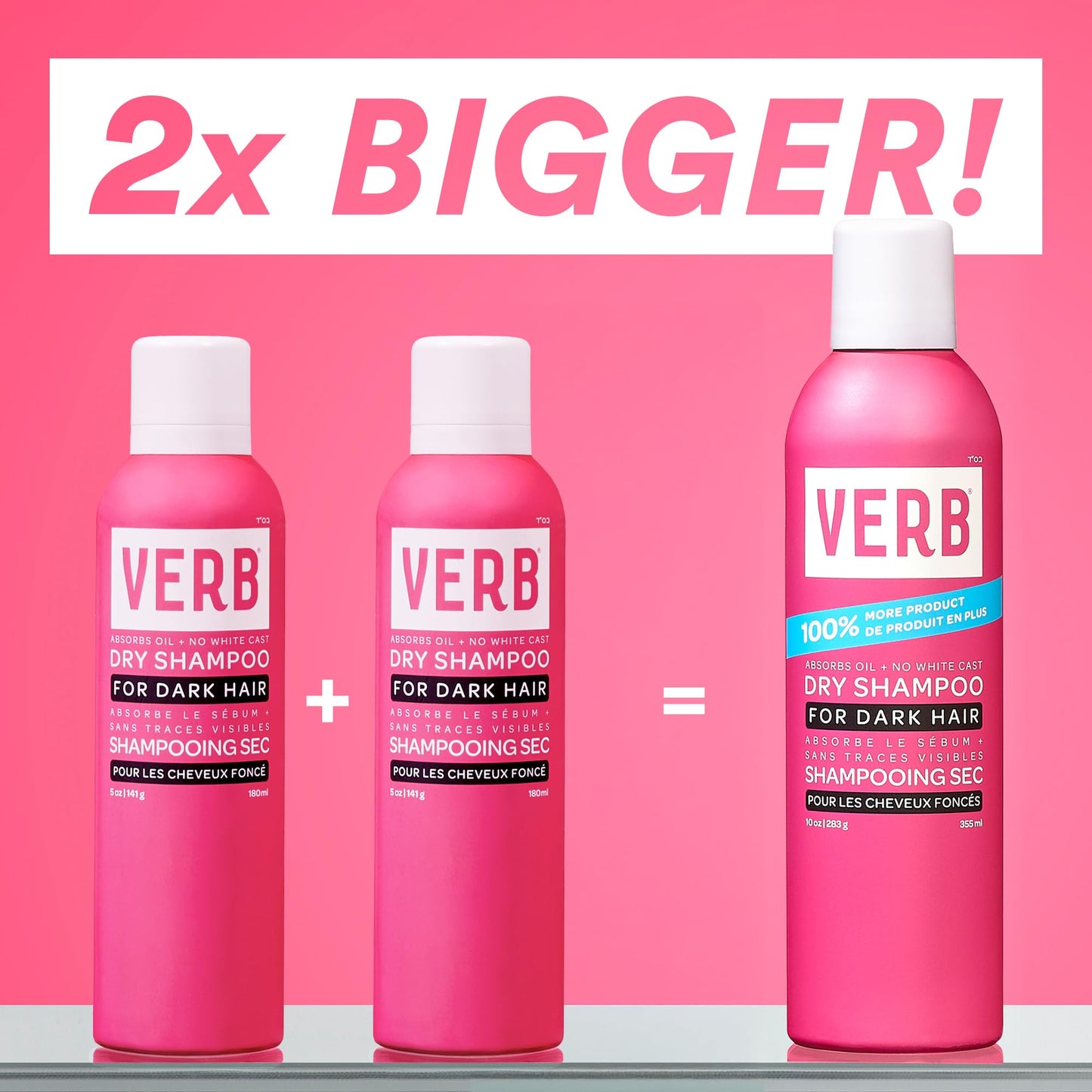 VERB Dry Shampoo Dark – Refresh, Absorb Oils + Extends Styles - Refreshing Dry Shampoo Spray for Dark Tones - Vegan, No Parabens or Harmful Sulfates