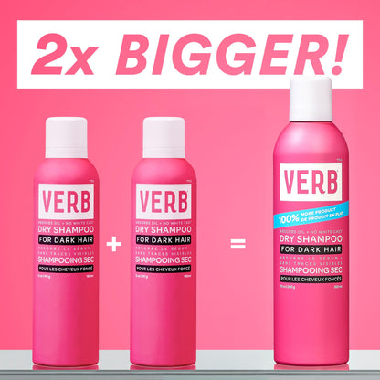 VERB Dry Shampoo Dark – Refresh, Absorb Oils + Extends Styles - Refreshing Dry Shampoo Spray for Dark Tones - Vegan, No Parabens or Harmful Sulfates