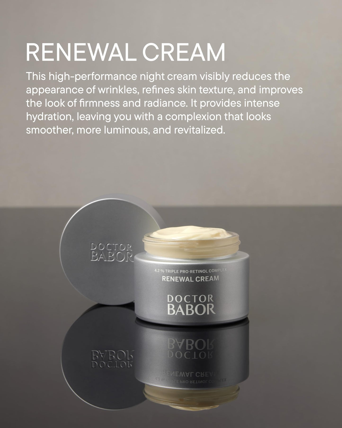 BABOR Renewal Cream with Retinol & Hydrating Complex – Anti-Aging Face Moisturizer for Firmer, Smoother Skin & Luminous Tone, Vegan Clean Formula Made in Germany, Hydrating Day & Night Cream