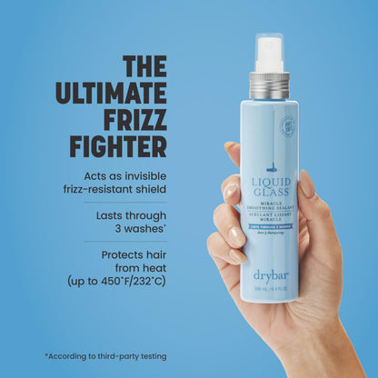 Drybar Liquid Glass Moisture-Rich Miracle Smoothing Sealant | Heat Protectant for Hair, Lasts Through 3 Washes for Long-Lasting Frizz Resistance and High-Shine Finish