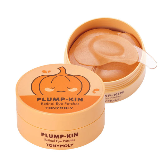 TONYMOLY Plump-kin Retinol Hydrogel Under Eye Patches – Hydrating & Refreshing Eye Patches with Retinol & Pumpkin Extract for Dark Circles & Puffy Eyes, 30 Pairs