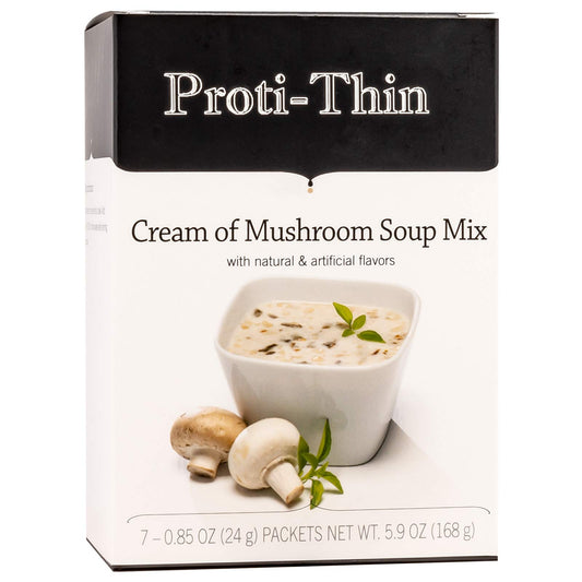 Proti-Thin Keto Cream of Mushroom Soup – High Protein (15g), Low Carb, Low Calorie, Gluten-Free, Instant Healthy Diet Soup Mix,1 Pack of 7 Servings