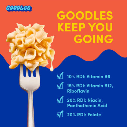 Goodles Shella Good Aged White Cheddar and Shells Pasta - Nutrient Packed with Real Cheese, Fiber, Protein, Prebiotics, Plants, & Vegetables | Non-GMO, Organic Ingredients
