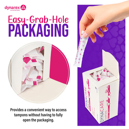 Dynarex Regular Tampons – Bulk Feminine Hygiene Product with Plastic Applicator – 6-Hour Protection – 9 Boxes, 225 Total Tampons