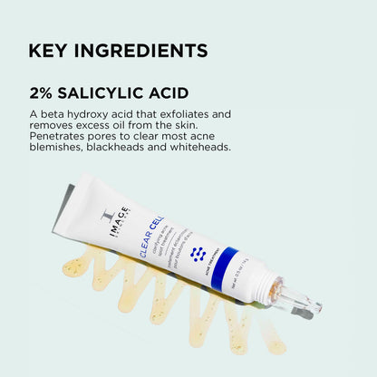 IMAGE Skincare, CLEAR CELL Clarifying Acne Spot Treatment, with Salicylic Acid, Targets Existing Acne Blemishes while Preventing New Blemishes from Forming, 0.5 oz