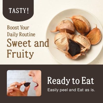 Black Garlic 7 oz (200 g) Japanese Fermented Superfood, Whole Bulbs