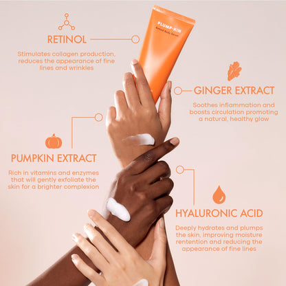 TONYMOLY Plump-kin Retinol Body Serum – Hyaluronic Acid Serum for Face & Body – Skin Tightening, Hydrating & Firming with Pumpkin Extract, Retinol – 4.05 fl oz