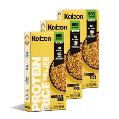Kaizen Low Carb Keto Rice - Gluten-Free, High Protein (20g), Keto Friendly, Plant Based, Made with High Fiber Lupin Flour - 8 ounces (Pack of 3)