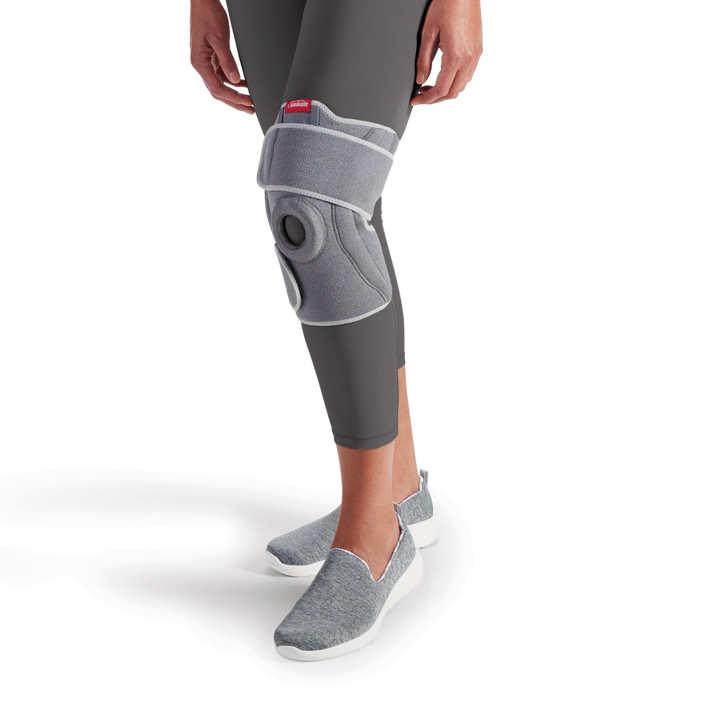 Sunbeam SelectRelief System Knee Therapy Bundle - Posture Corrector, Back Support Brace with Heating Pad Insert for Pain Relief, One Size Fits Most
