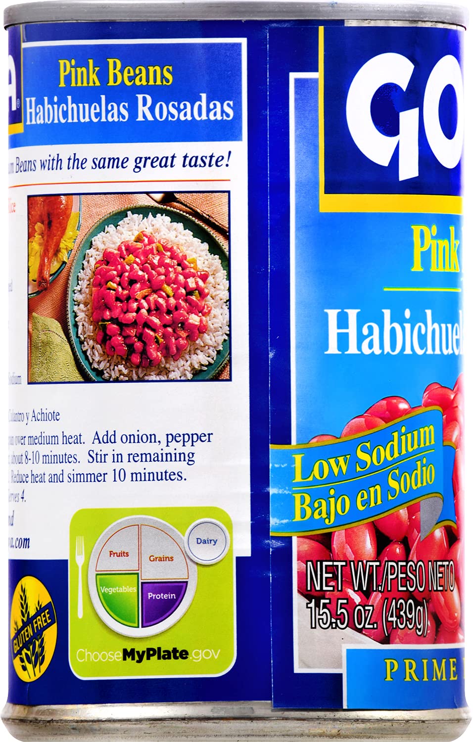 Goya Foods Low Sodium Pink Beans, 15.5 Ounce (Pack of 2)