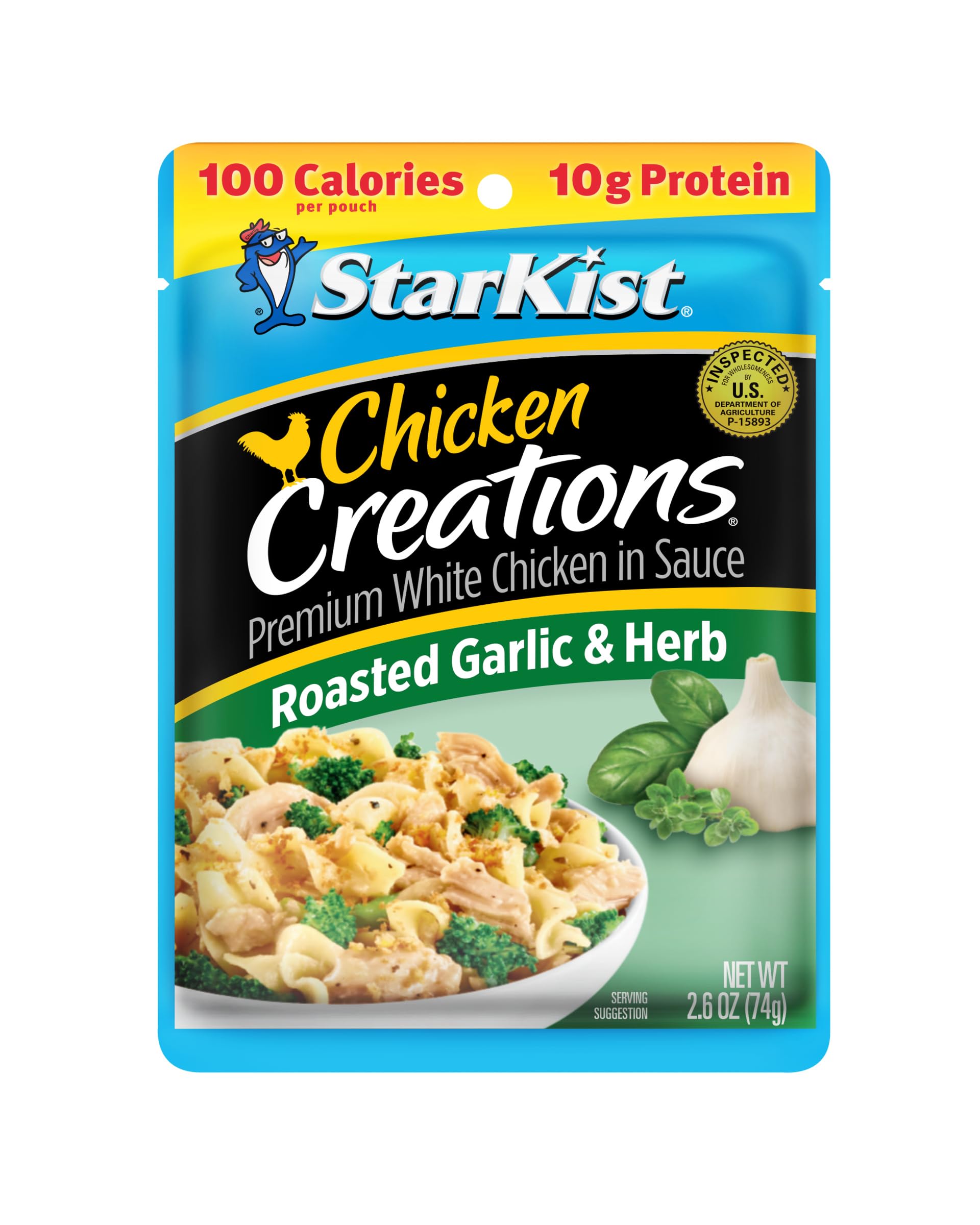 StarKist Chicken Creations, Roasted Garlic & Herb, 2.6 oz Pouch ...