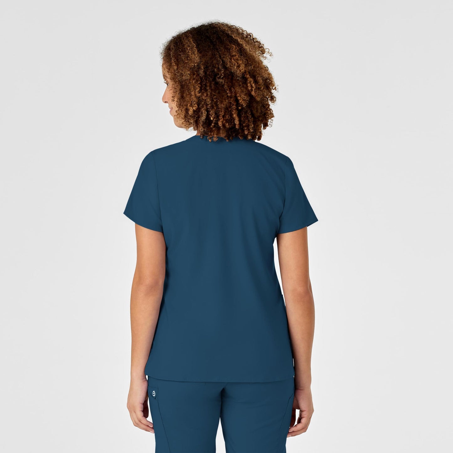 WonderWink Women's Plus-Size Women's Mock Wrap Top Shirt, Caribbean Blue, 4-XLarge