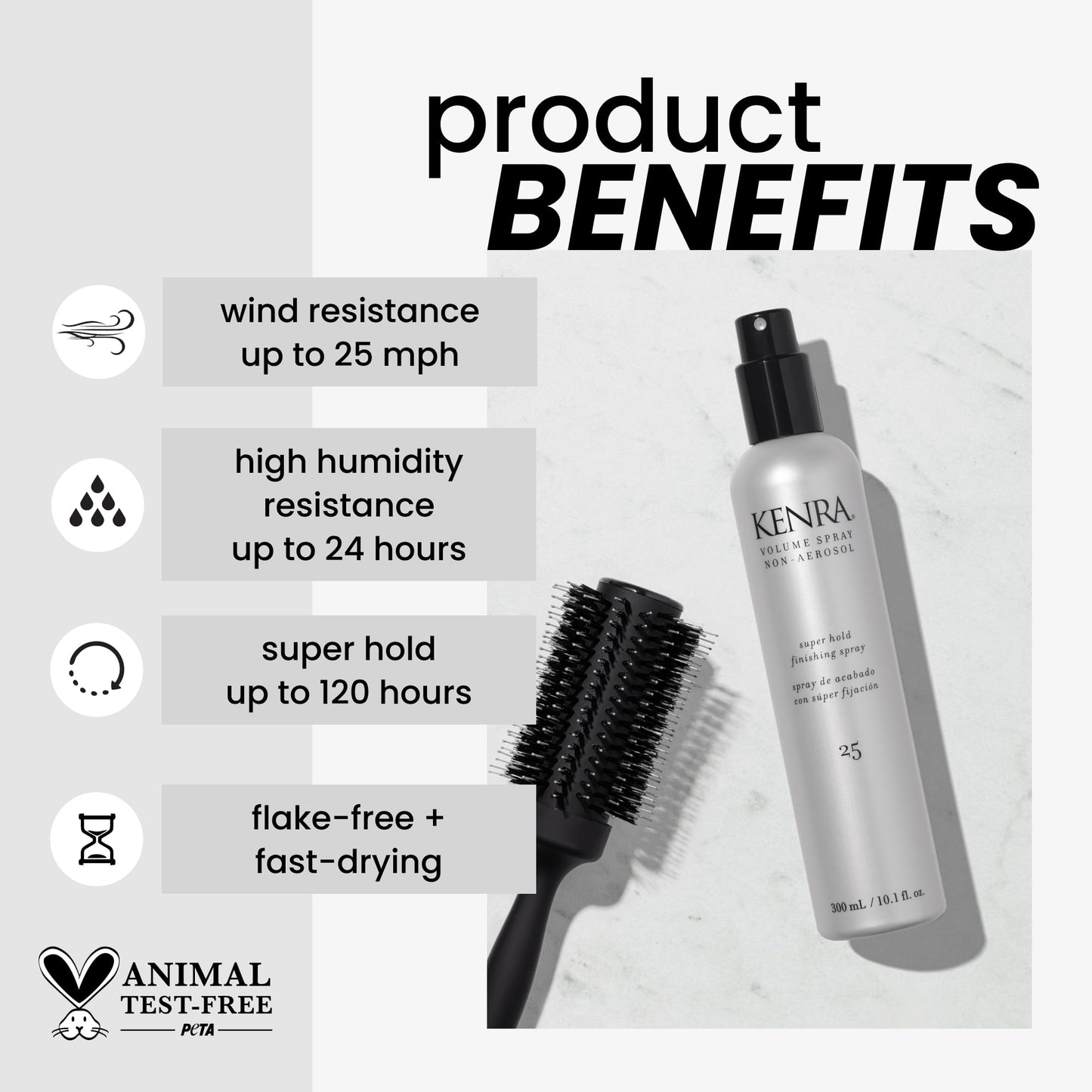 Kenra Volume Spray Non Aerosol 25 | Super Hold Finishing Spray | High Humidity Resistance | Flake-Free and Fast-Drying | All Hair Types