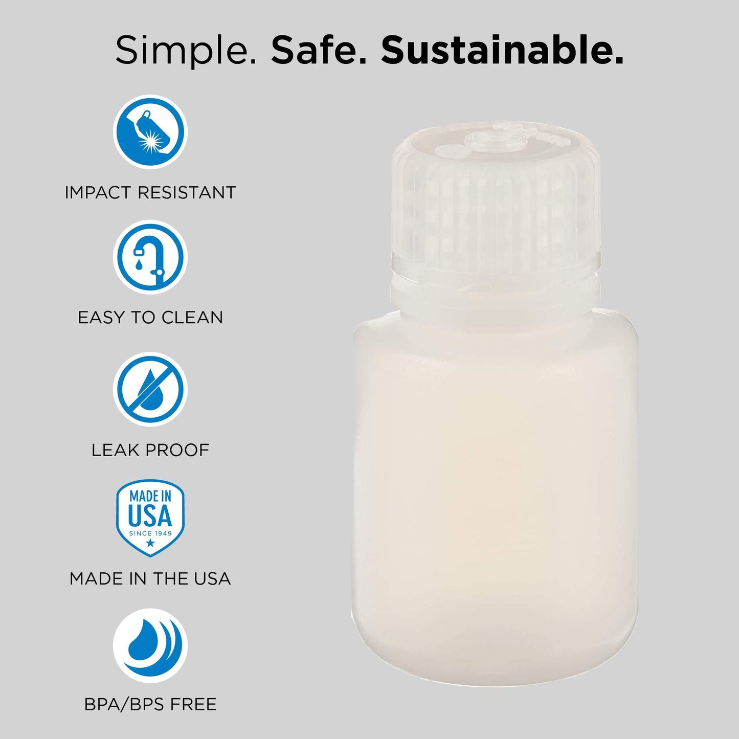 Nalgene HDPE Narrow Mouth Round Container, 16 Oz, Multi, One Size (340631)