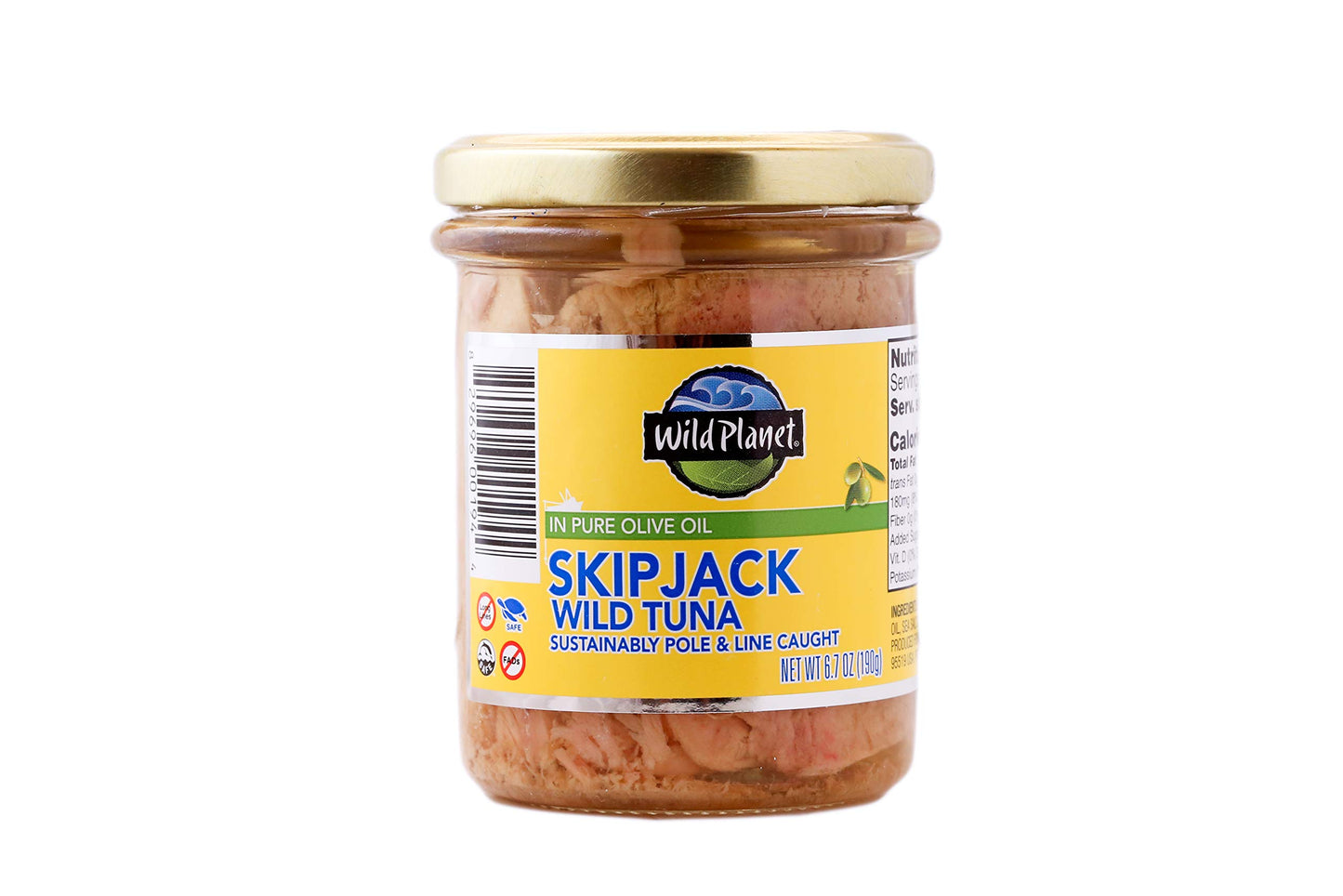 Wild Planet Wild Skipjack Tuna In Pure Olive Oil, Keto & Paleo, 3rd Party Mercury Tested, 6.7 Ounce (Pack of 6)