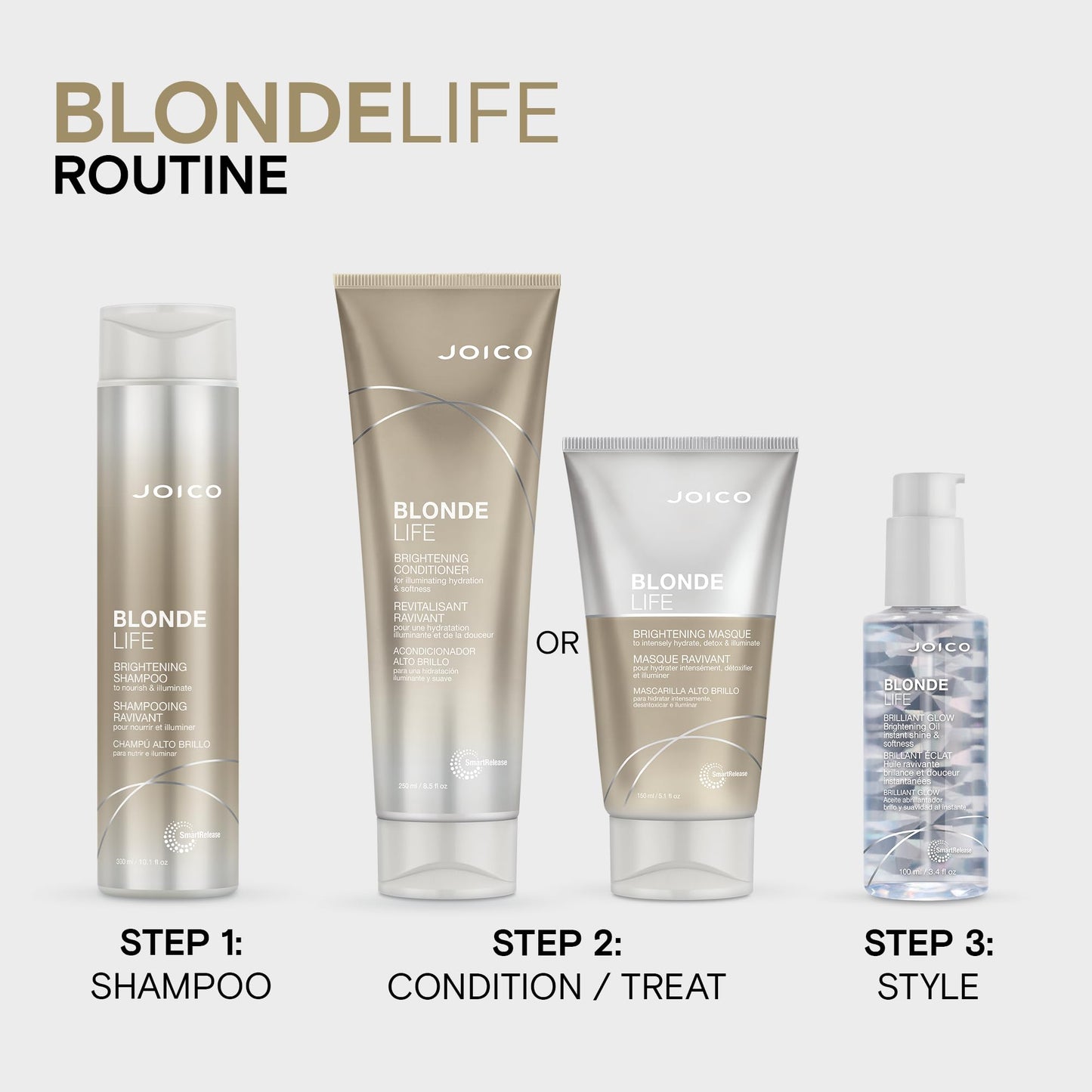 Joico Blonde Life Brightening Conditioner | For Blonde Hair | Illuminate Hydration & Softness | Add Softness & Smoothness | Sulfate Free | With Monoi & Tamanu Oil