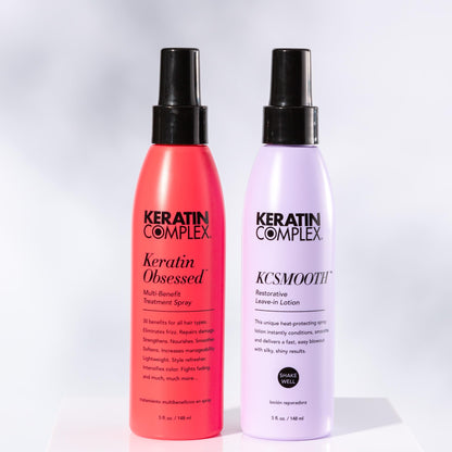 Keratin Complex - Blow Dry Essential Smooth Kit - Keratin Obsessed, 5 fl oz + KCSMOOTH Leave-In Lotion, 5 fl oz