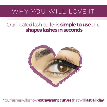 Blinc Heated Lash Curler, Heated Eyelash Curler Comb, Electric Eyelash Curler for Long Lasting Curls, Battery Included
