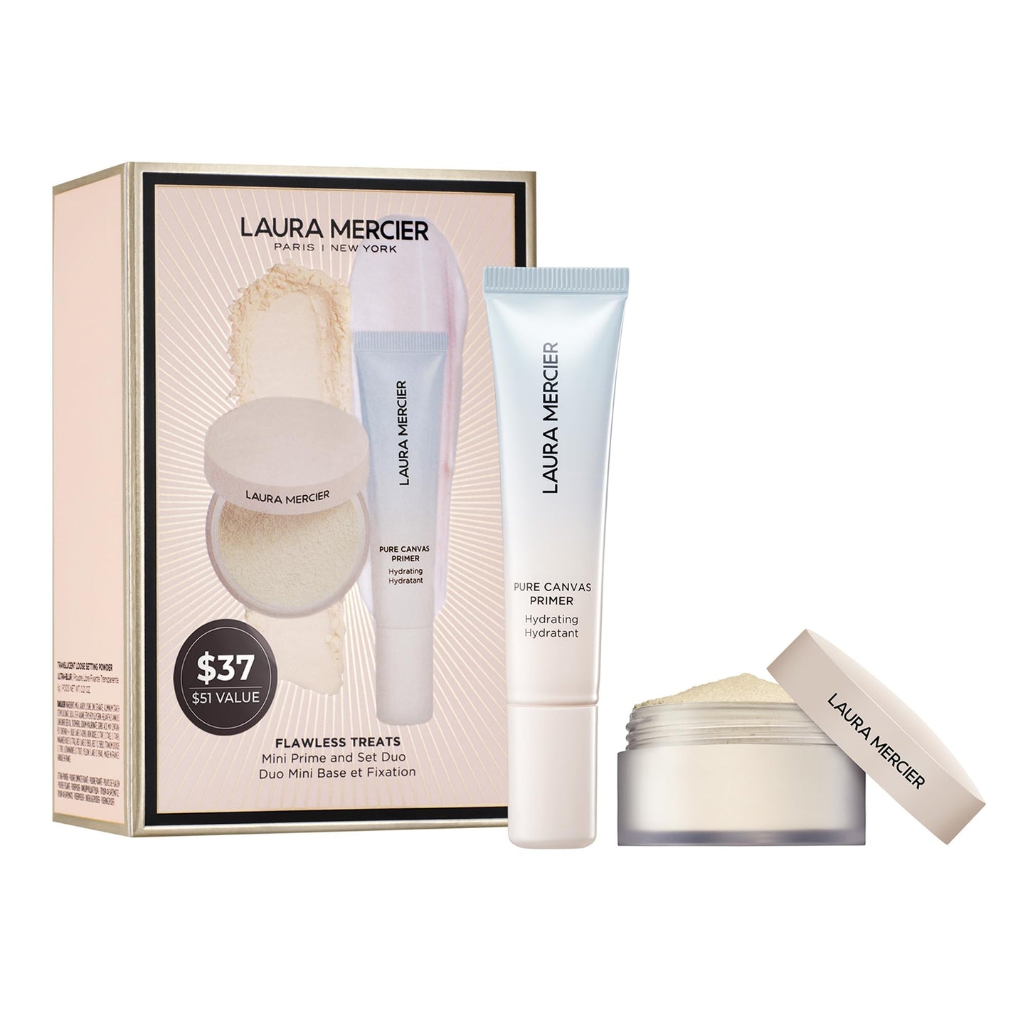 Laura Mercier Translucent Loose Talc-Free Setting Powder Ultra-Blur, 16HR Hydrating Wear, Natural Finish, Hyaluronic Acid-Infused, Normal to Dry & Mature Skin