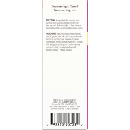 Burt's Bees Renewal Intensive Firming Serum With Natural Retinol Alternative and Hyaluronic Acid, Powerful Natural Anti-Aging Ingredients, 98.6 Percent Natural Origin Skin Care, 1 fl. oz. Bottle
