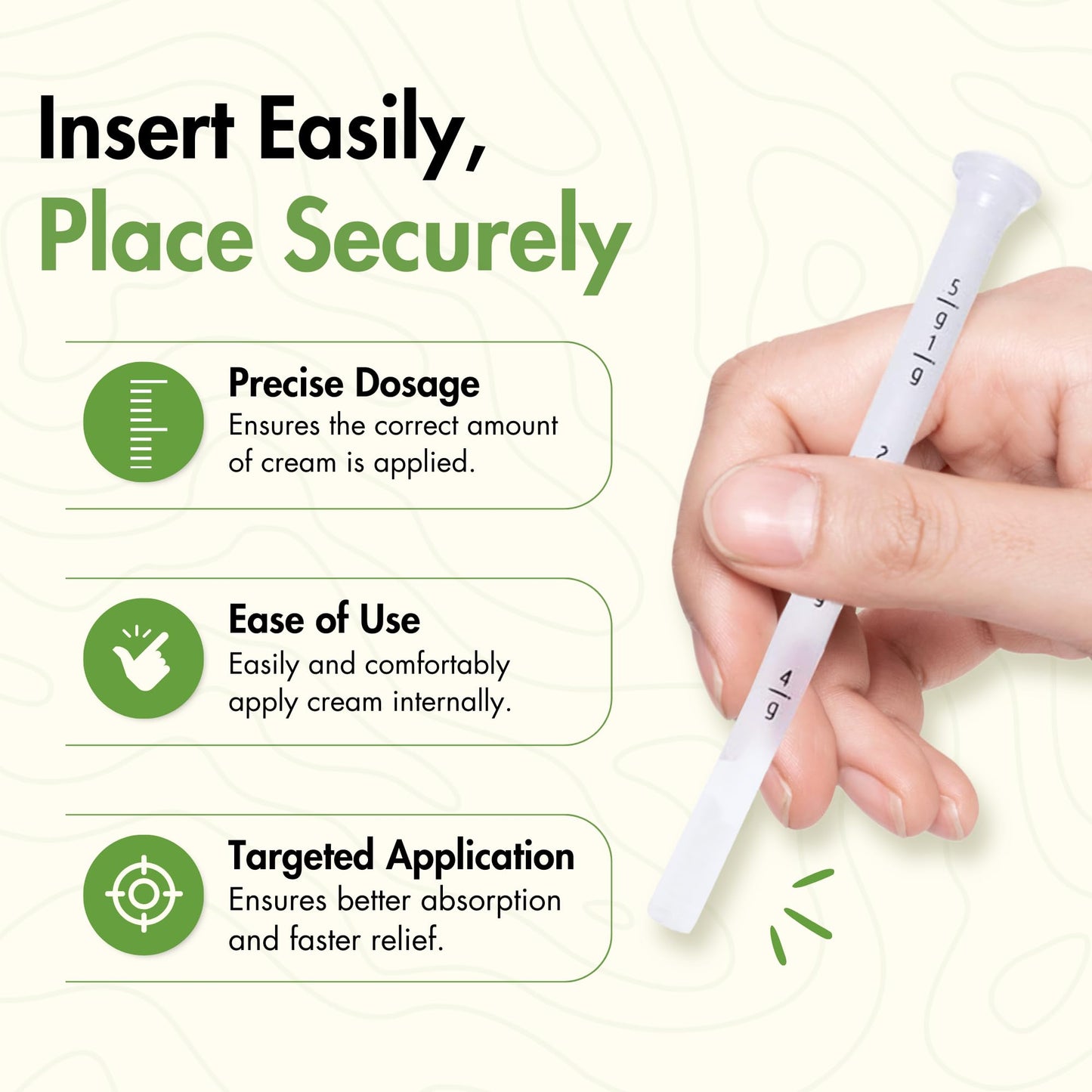 Disposable Plastic Vaginal Cream Applicators: to Fit Preseed Lubricant, Estrace, Personal Lube and OTC Gel or Cream Products - with Dosage Measurements, Threaded End and Comfort Tip - 20 Pack