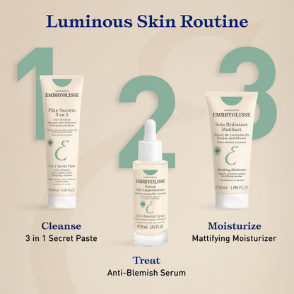Embryolisse Mattifying Moisturizer, Oil-Control Face Cream with Organic Turmeric Extract. Lightweight Hydration, Non-Comedogenic for Oily & Combination Skin, 1.69 Fl Oz