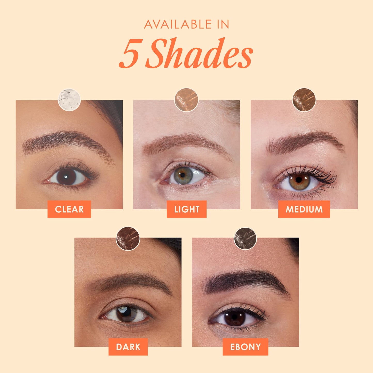 Grande Cosmetics GrandeBROW-FILL Volumizing Brow Gel, Tinted or Clear Eyebrow Mascara, Soft Flexible Hold, Water Resistant