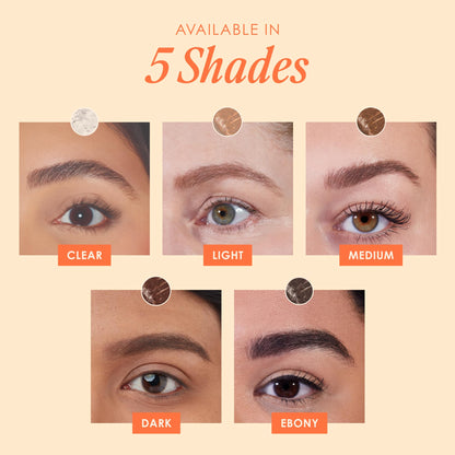 Grande Cosmetics GrandeBROW-FILL Volumizing Brow Gel, Tinted or Clear Eyebrow Mascara, Soft Flexible Hold, Water Resistant