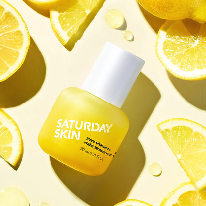 Saturday Skin Yuzu Vitamin C Serum-Brightening Hydrating Anti-Aging Serum with Hyaluronic Acid Peptides Niacinamide Plumping Glass Skin for Uneven Tone Dark Spots Korean Skin Care (50 ml)