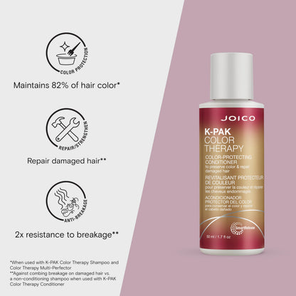 Joico K-PAK Color Therapy Color-Protecting Conditioner | For Color-Treated Hair | Boost Shine | Improve Elasticity | Repair Breakage | Rebuild Damaged Hair | With Keratin & Argan Oil