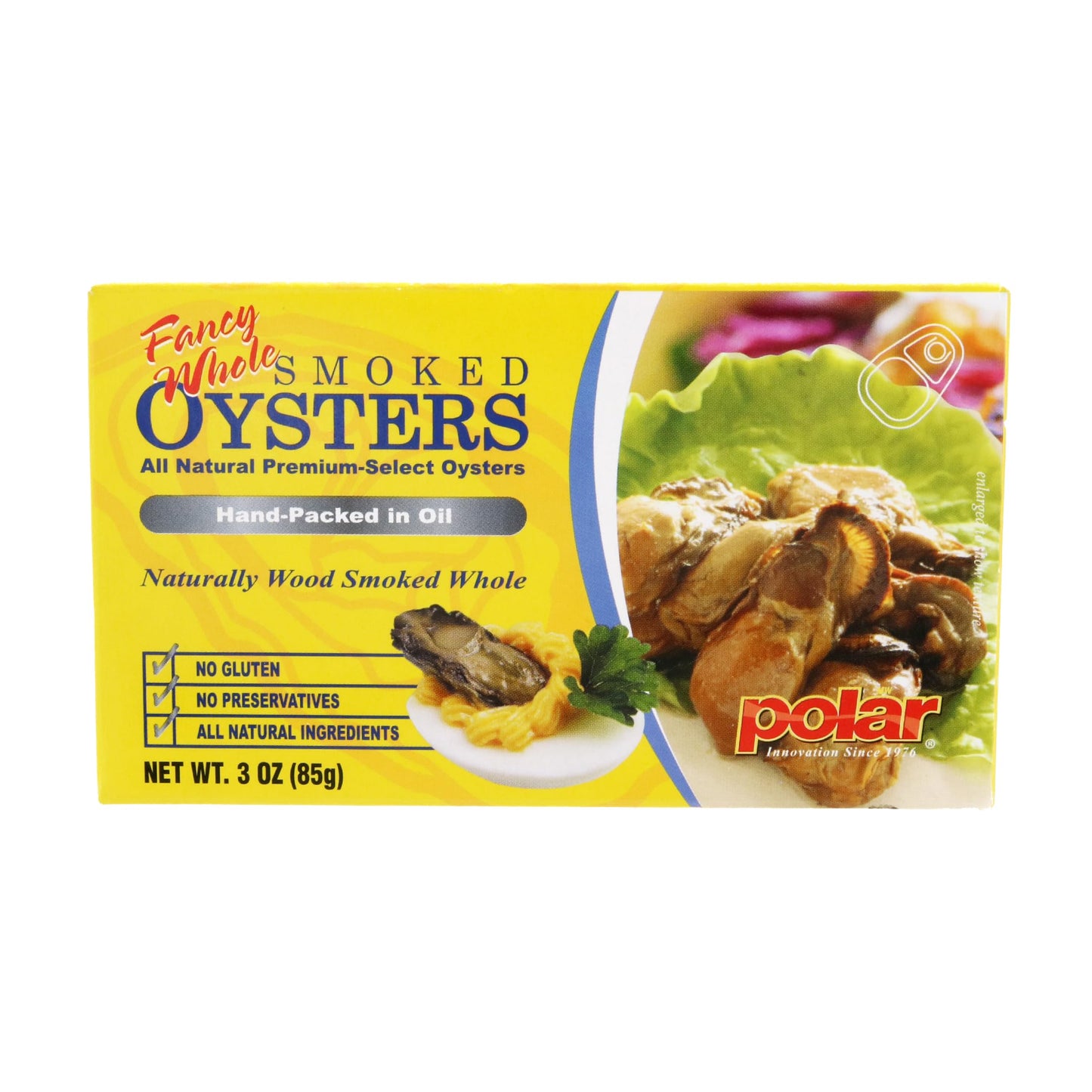 MW Polar Fancy Whole Smoked Oysters – 3 oz Cans (Pack of 12) | Naturally Wood-Smoked, No Preservatives, Gluten-Free