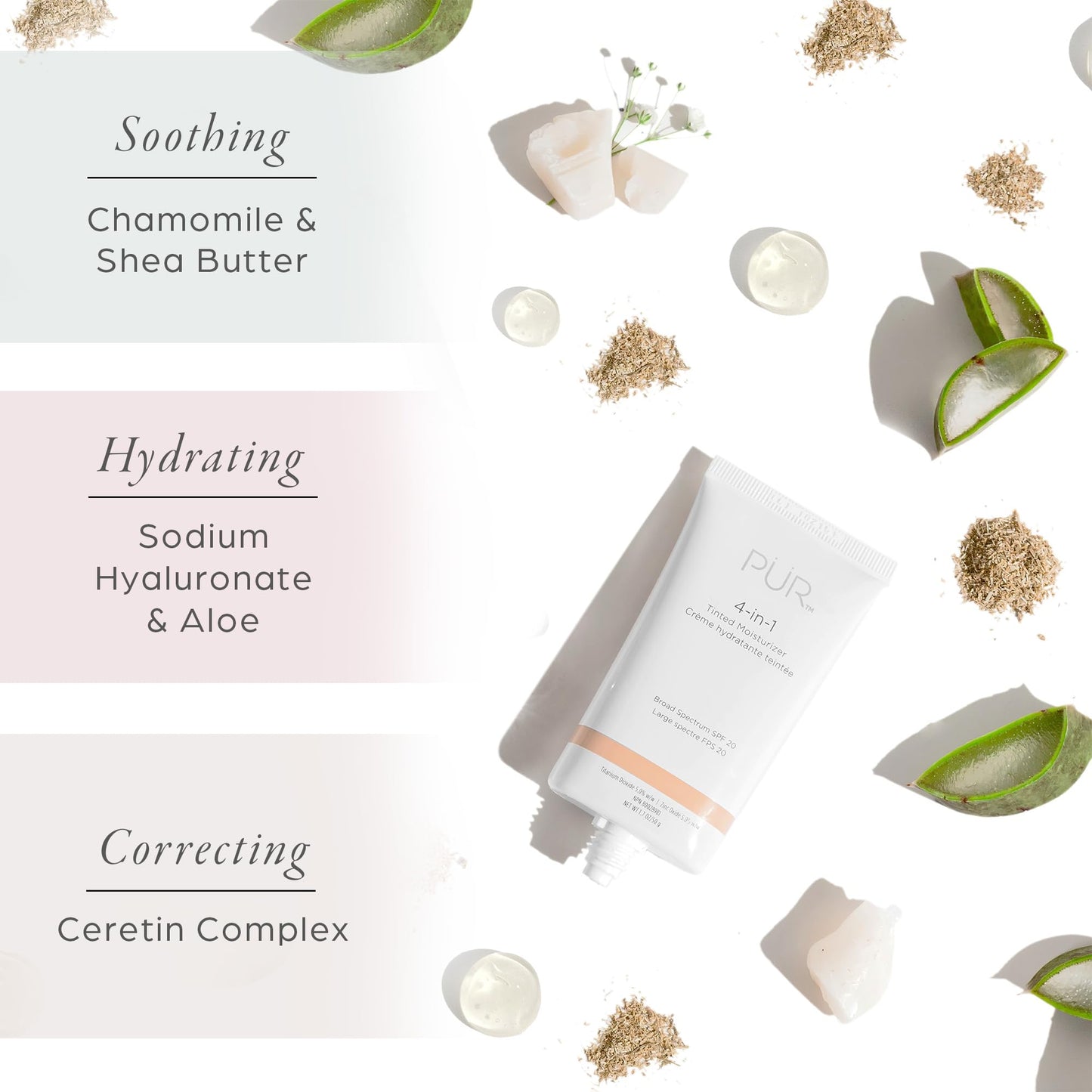 PÜR MINERALS 4-in-1 Tinted Moisturizer With SPF 20 - Hydrating Face Moisturizer, Primer, & Foundation With Shea Butter, Aloe Vera & Vitamin B3 - Vegan Friendly - Free of Paraben, Gluten & BPA