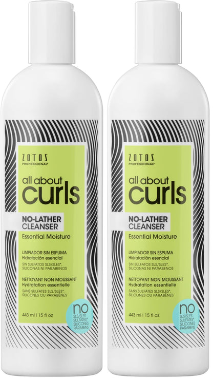 ALL ABOUT CURLS No-Lather Cleanser Shampoo | For Curly Hair | Essential Moisture | Gentle Cleansing | Suds-Free | Vegan & Cruelty Free | Sulfate & Paraben Free