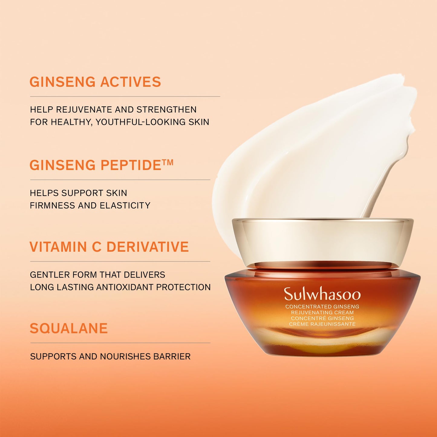 Sulwhasoo Concentrated Ginseng Rejuvenating Cream – Visibly Plump Skin & Wrinkles | Anti-Aging Deep Hydration Moisturizer with Korean Ginseng Actives, Ginseng Peptide™ & Vitamin C | Korean Skincare