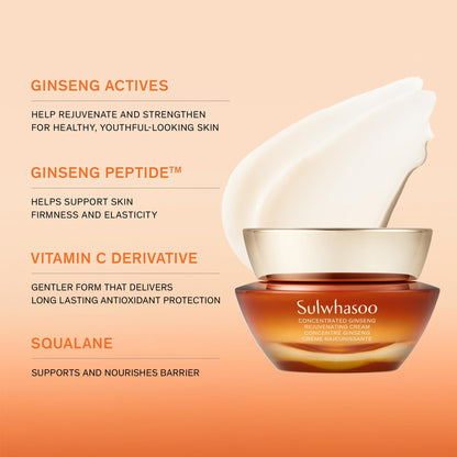 Sulwhasoo Concentrated Ginseng Rejuvenating Cream – Visibly Plump Skin & Wrinkles | Anti-Aging Deep Hydration Moisturizer with Korean Ginseng Actives, Ginseng Peptide™ & Vitamin C | Korean Skincare