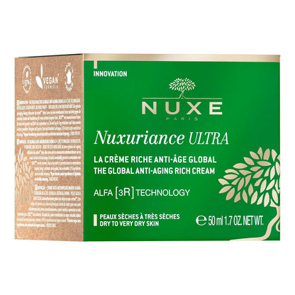 Nuxe Nuxuriance Ultra Global Anti-Aging Rich Cream with Hyaluronic Acid and ALFA 3R Technology, Revitalize, Renewing, Resurfacing Treatment for Dry Skin, 1.7 fl oz