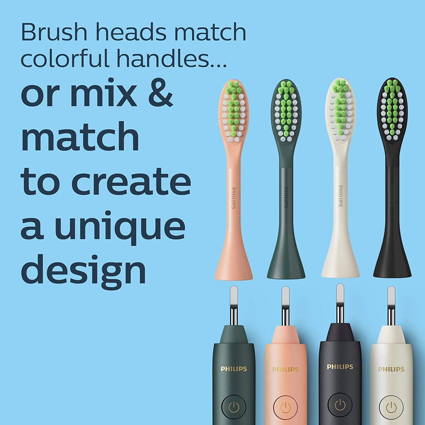 Philips One by Sonicare 2pk Brush Heads, Black BH1022/06