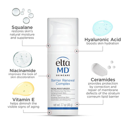 EltaMD Barrier Renewal Complex Face Moisturizer for Dry Skin, Sensitive Skin Moisturizer for Face