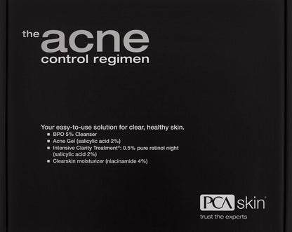 PCA SKIN The Acne Control Skin Care Set (Kit Includes BPO Facial Cleanser, Niacinamide Face Cream, Salicylic Acid Acne Gel, Retinol Treatment)