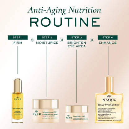 Nuxe Nuxuriance Gold Radiance Eye Balm, Anti-Aging, Firming Eye Contour Hydration with Hyaluronic Acid & Botanical Extracts, 0.51 Fl Oz