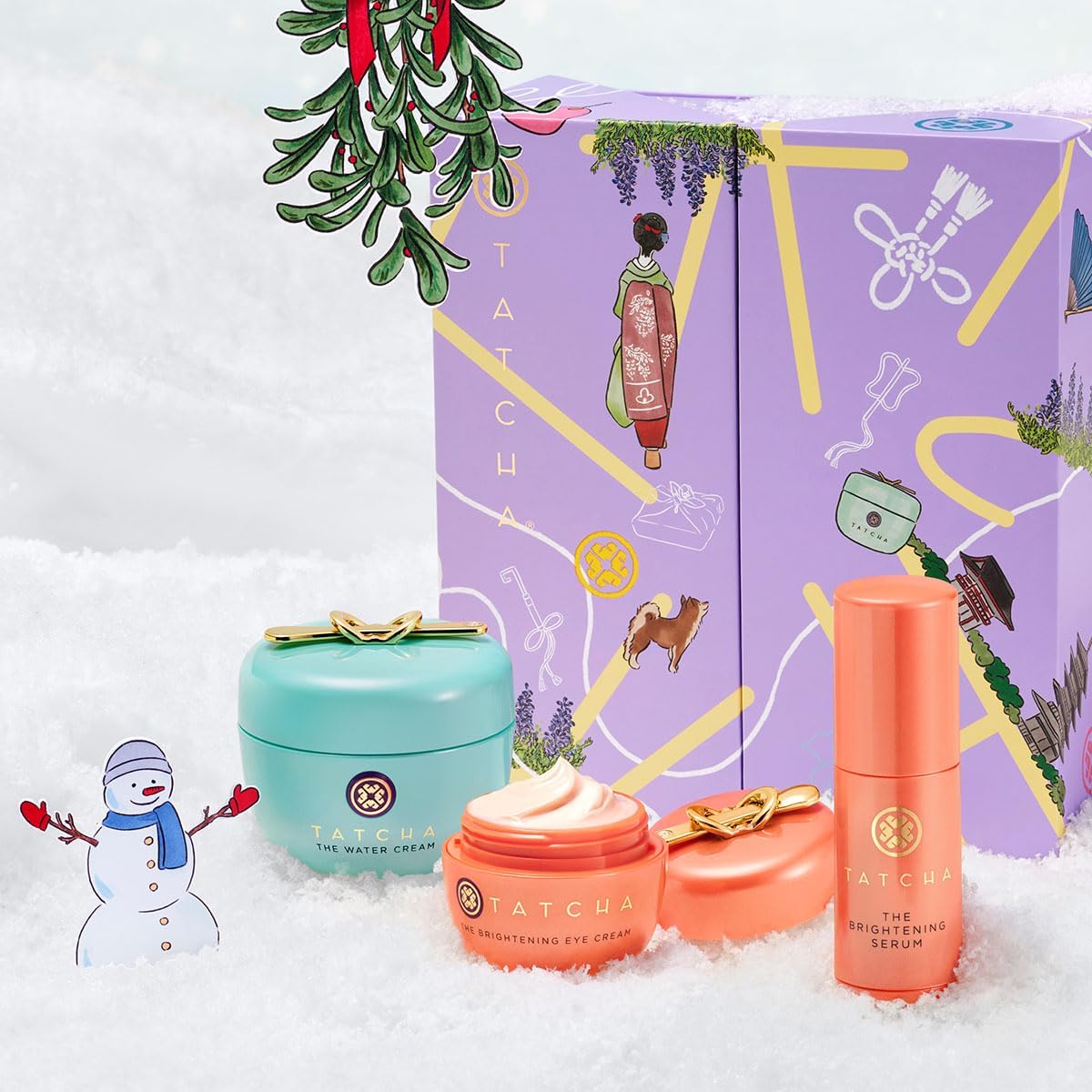 TATCHA Clear Pores, Bright Skin Set | Gift Set - The Water Cream, The Brightening Eye Cream, and The Travel-Sized Brightening Serum ($170 Value)