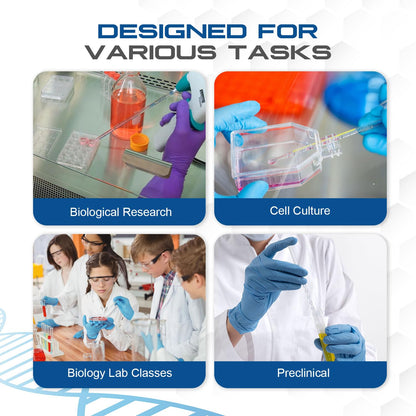 LabChoice Serological Pipettes - 200 Count - Plastic Disposable Sterile Pipettes, Individually Packed Graduated Transfer Pipette for Laboratory Use - 5mL, Blue