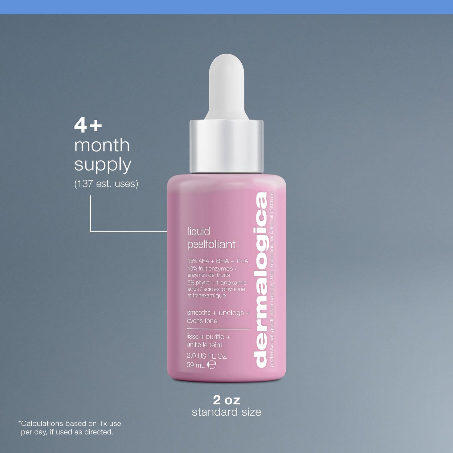 Dermalogica Liquid Peelfoliant with Glycolic Acid, Face Exfoliator Peel with AHA BHA PHA, Smooths Fine Lines and Wrinkles, Unclogs Pores, and Improve Skin Tone - 2 fl oz